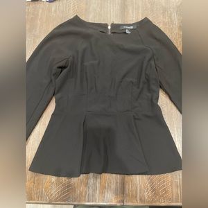 Peplum black top with zipper back detail
